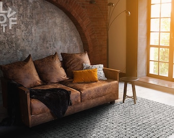 Winter Is Here Linoleum Rug, Gray Vinyl Mat, Black Vinyl Floor Mat, Boho Vinyl Rug, PVC Mat, Vinyl Flooring, Kitchen Mats For Floor