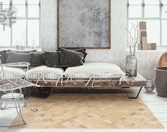 Classic Living Room Linoleum Rug, Bronze Vinyl Mat, Beige Vinyl Floor Mat, Wood Vinyl Rug, Floor Mat, Vinyl Flooring, Comfort Mat