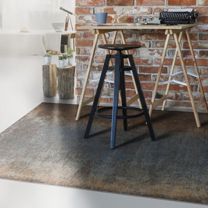Rusty Metal Wall Linoleum Rug, Gray Vinyl Floor Mat, Brown Vinyl Rug, Solid Vinyl Mat, PVC Mat, Area Rug, Kitchen Mats For Floor