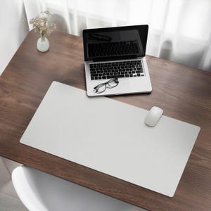 Ivory color Desk Pad, Gray Desk Cover, Table Protector Pad, Backgrounds And Patterns Desk Mat, Desk Decoration