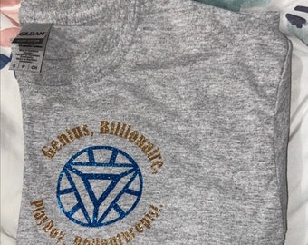 Iron Man “Genius, Billionaire” Quote T-shirt
