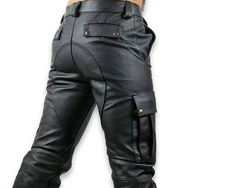 Men&#39;s Cargo Pants | Original Leather Pants | Men&#39;s Party Pants | Casual Wear Leather Pants | Leather trouser for boys | Biker Pants