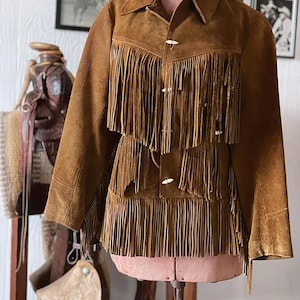 Giacca da cowgirl da donna / Giacca con frange vintage hippie / Giacca da cowgirl da donna / Giacca in pelle scamosciata con frange / Moda western
