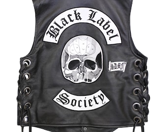 Black Label Society Leather Vest: BLS Biker Vest - Etsy