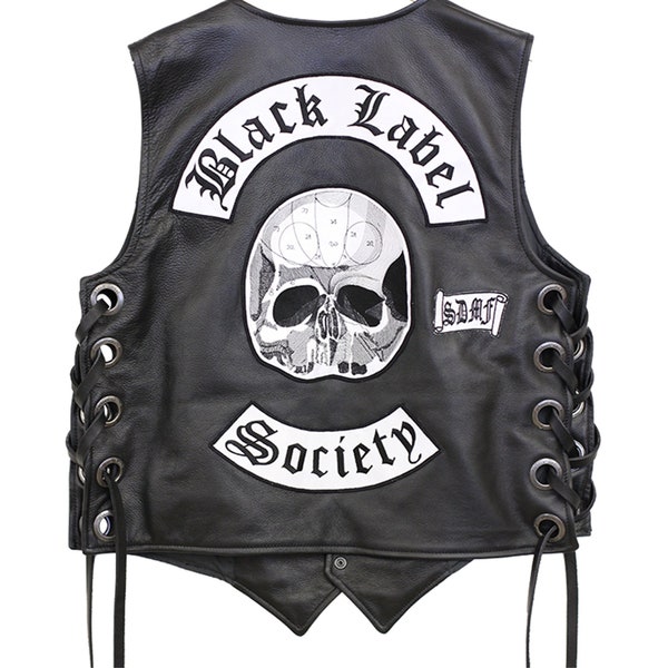 Black Label Society Leather Vest | Men's Black Label Society BLS Black Leather Vest | Rock Like Zakk Wylde with the Black Label Society Vest