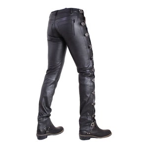Men’s Leather Pants, Buckle Pants For Men, Real Cowhide Leather Jeans, Party Pants, Casual Wear Leather Pant For Men, Leather Trouser image 6