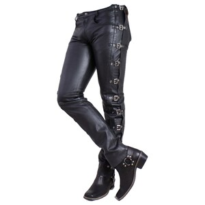 Leather club wear pants, rock star pants, stage party pants, guitarist fashion wear