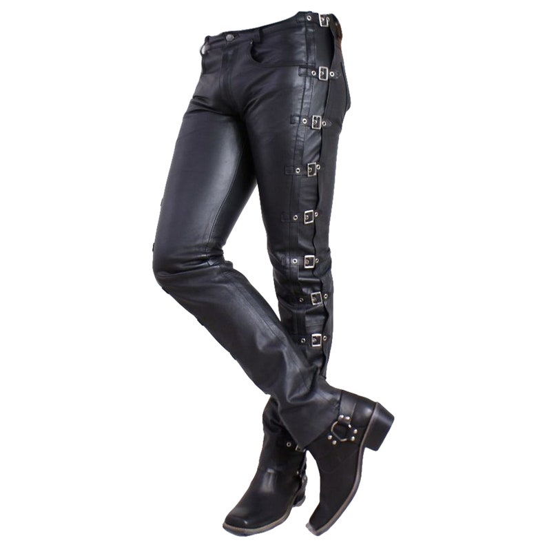 Leather club wear pants, rock star pants, stage party pants, guitarist fashion wear