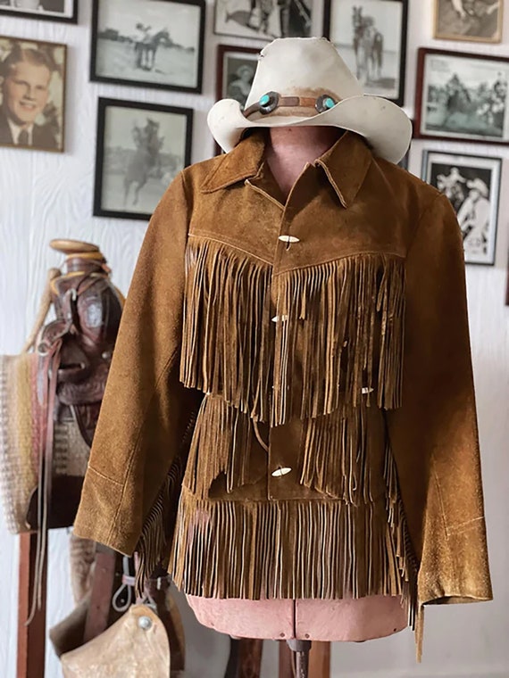 Vintage Suede Fringe Cowgirl Jacket: Western Hippie Fashion