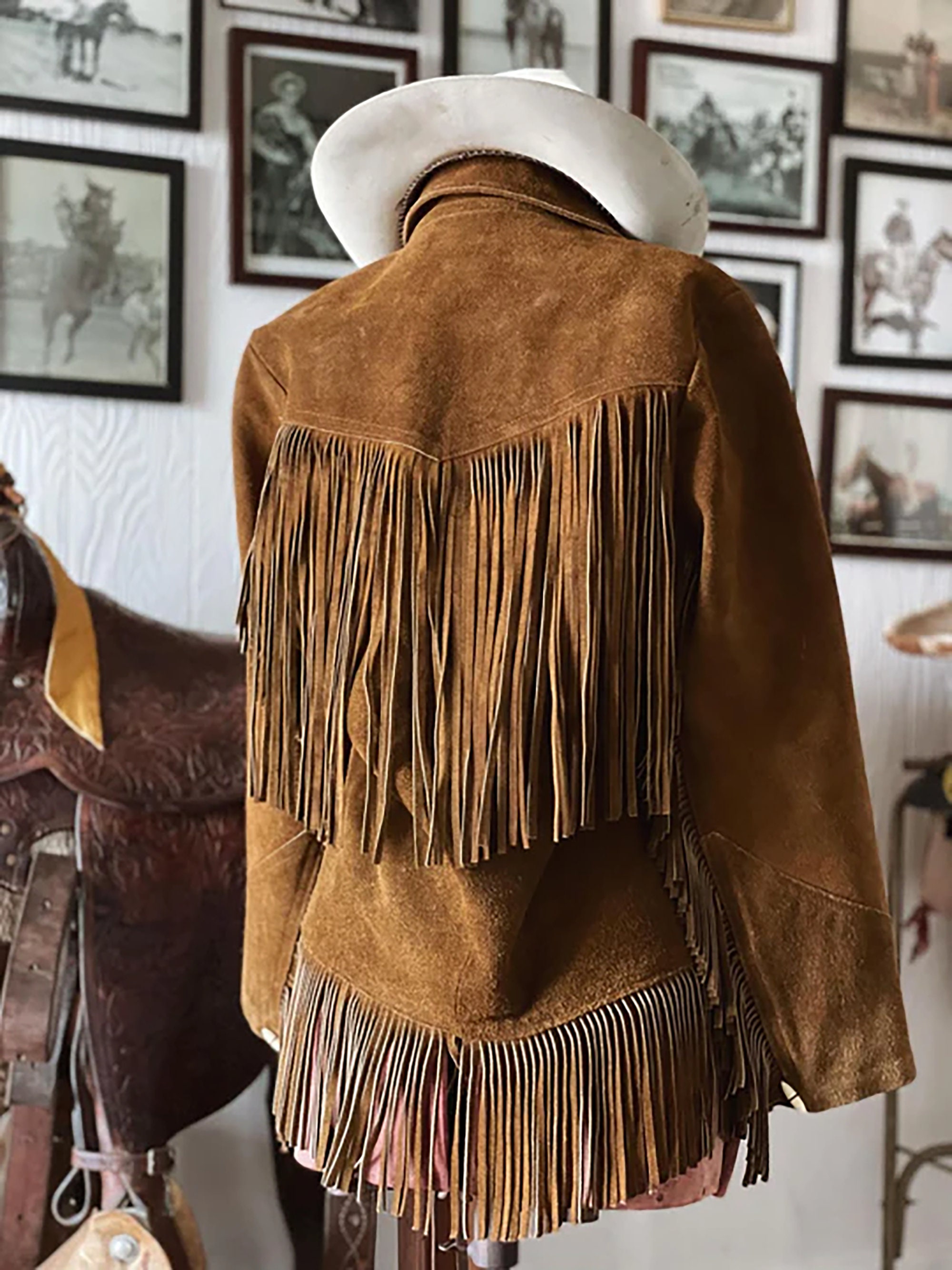 Vintage Suede Fringe Cowgirl Jacket: Western Hippie Fashion - Etsy