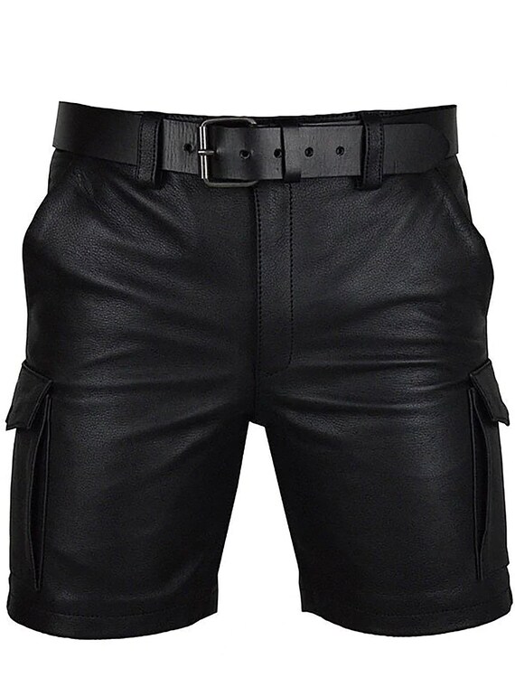 Minority 90S ARCHIVE 2nd LEATHER CARGO PANTS SHORTS F DARK