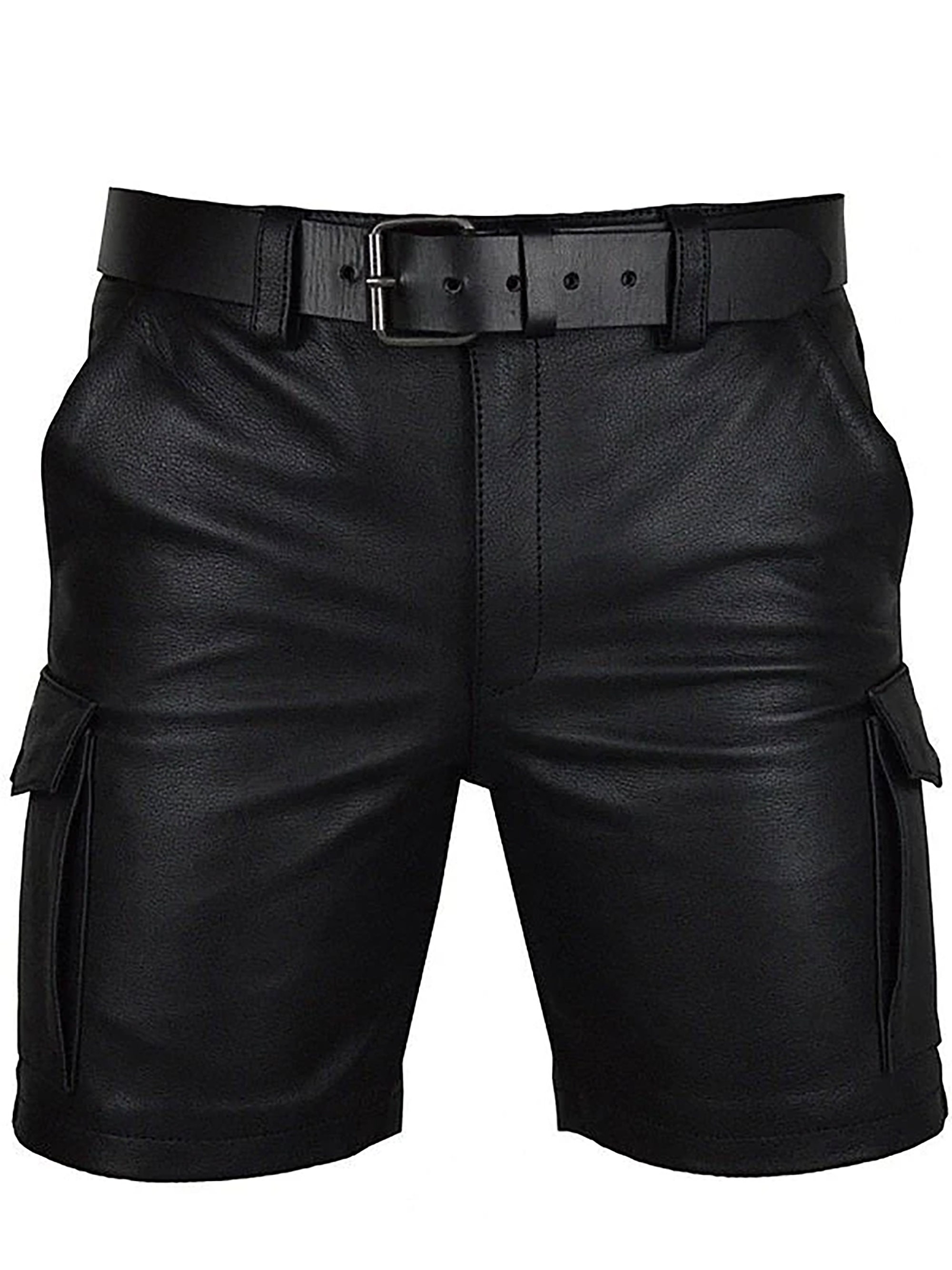 パンツ Vintage cow leather cargo shorts black il_fullxfull.4808359255_1jje.jpg