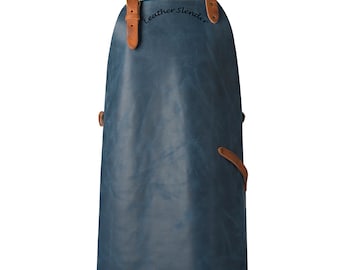 Distressed Full Grain Customized Leather Apron for Chefs - Apron For Hobbyists Woodwork Blacksmith Butchers Crafts Gardener for Kitchen BBQ