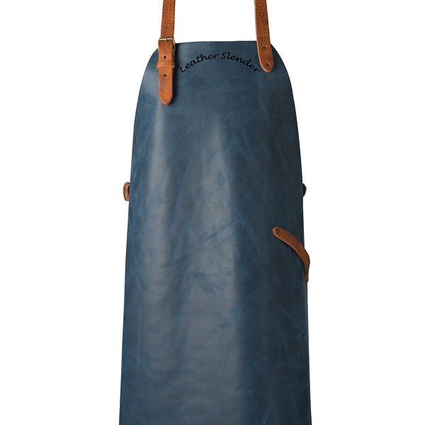 Distressed Full Grain Customized Leather Apron for Chefs - Apron For Hobbyists Woodwork Blacksmith Butchers Crafts Gardener for Kitchen BBQ