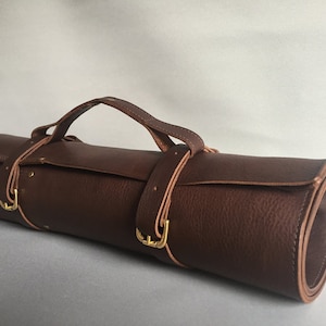 Personaliseable Leather chef roll, Chef Storage Roll, Case for carry chef tools, Gift for Chef, Kitchen tool storage, Tool Roll,