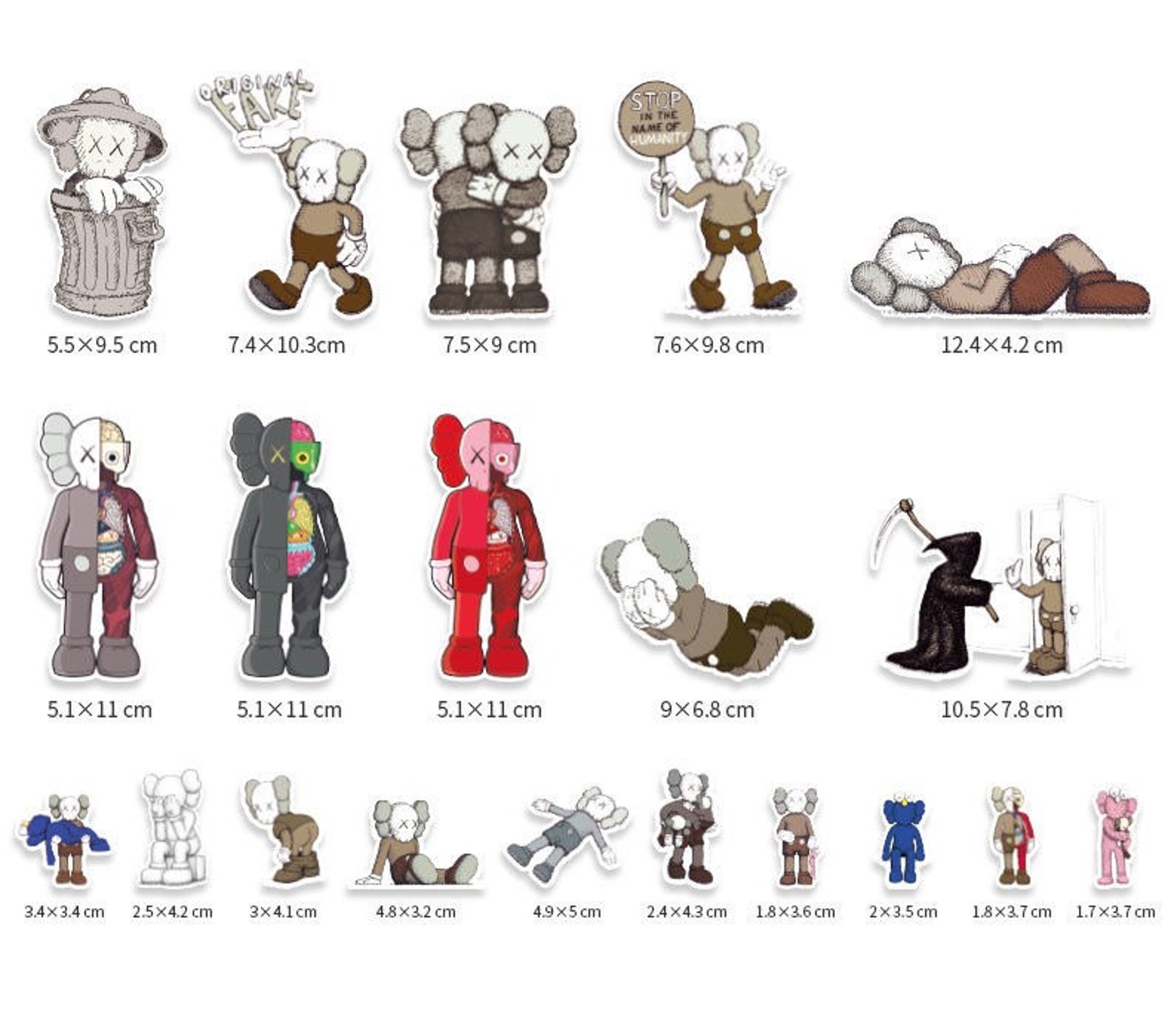 Kaws sticker 32pc pack.pink kaws.mix pack sticker. Etsy