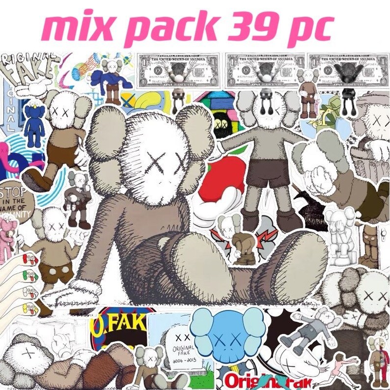 Kaws stickers mix pack 39pcs.laptop stickers/skateboard Etsy