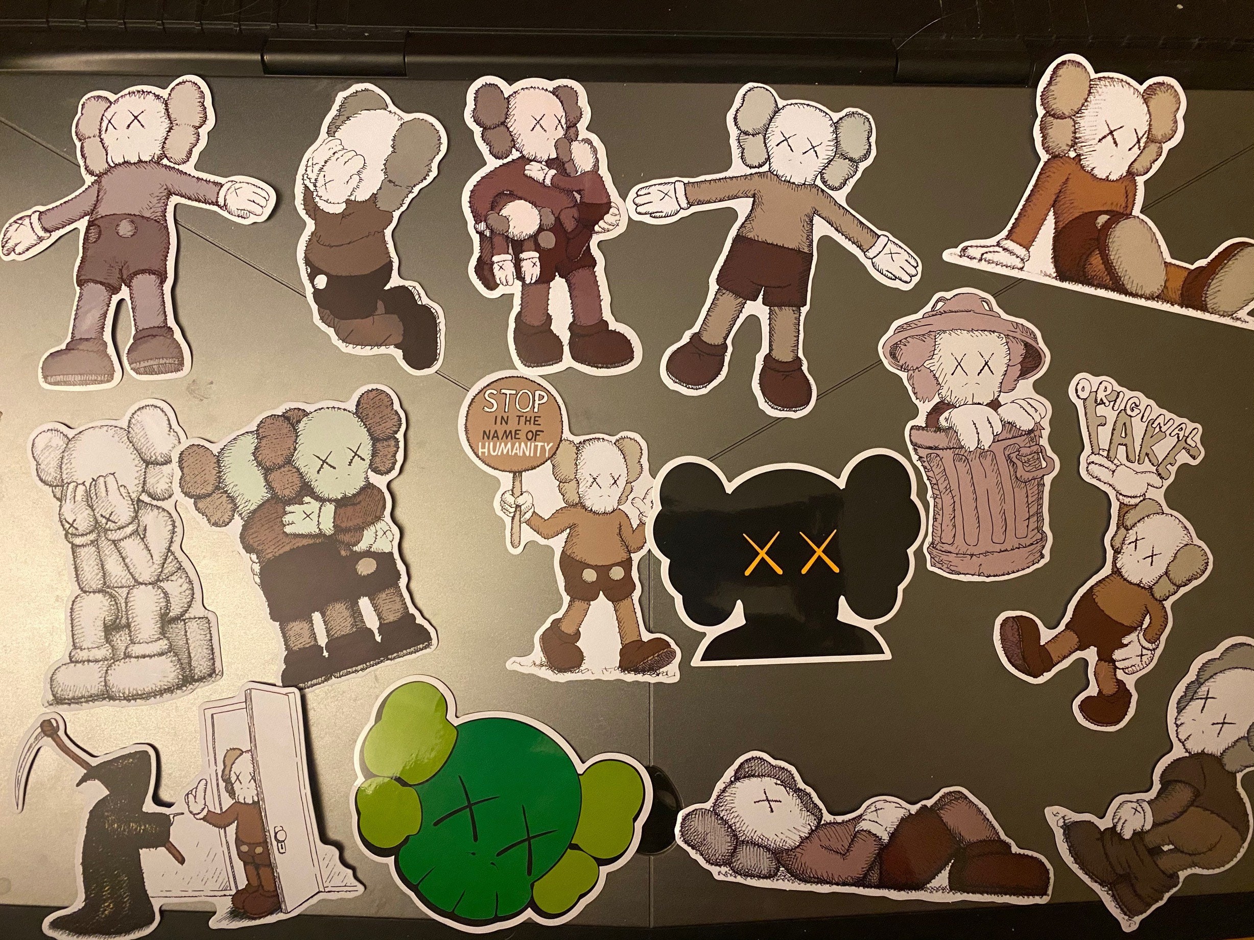 Kaws stickers 15pc pack.grey kaws stickers.laptop Etsy