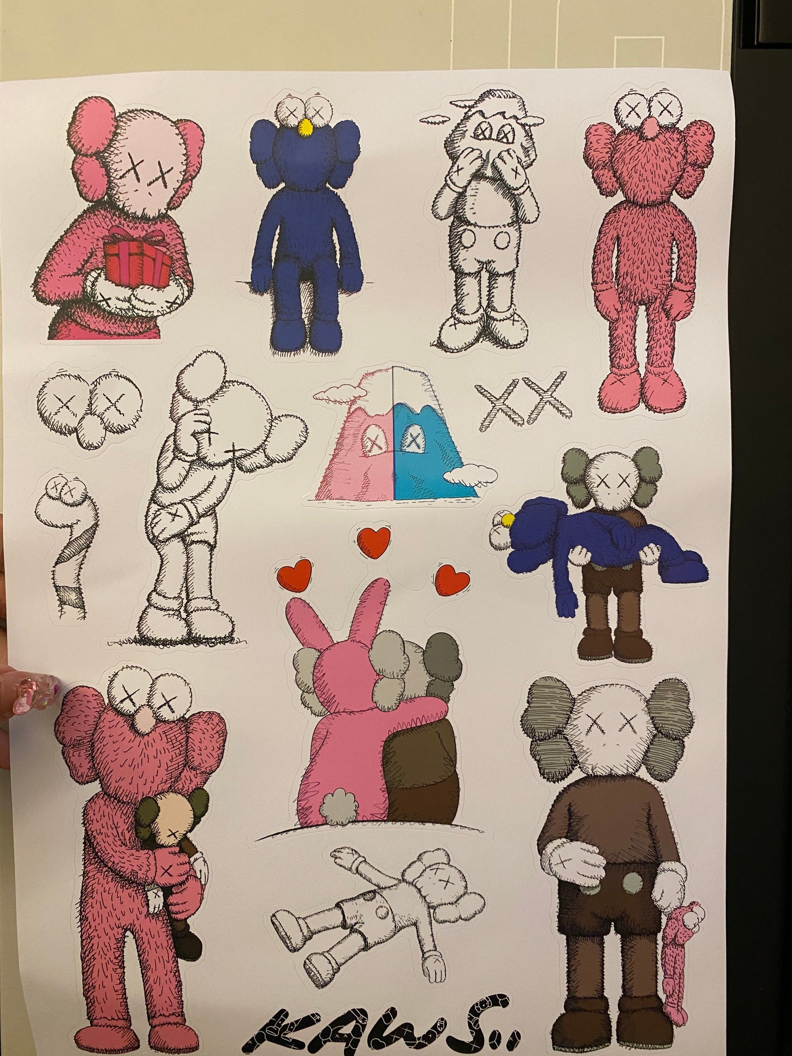 Kaws sticker 15pc pack. Etsy