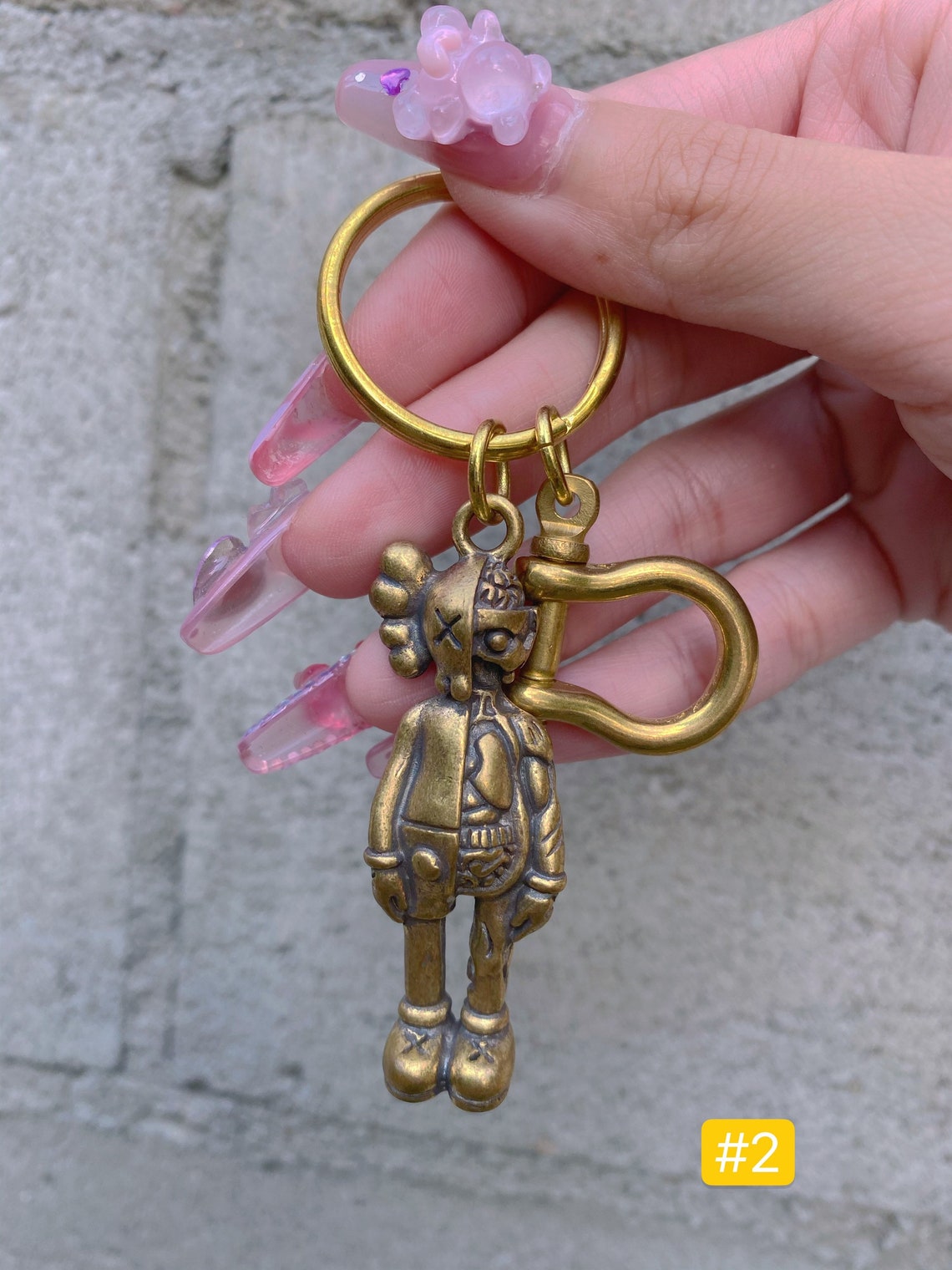 Kaws figure copper keychain.Kaws pendant.for Him.for Etsy
