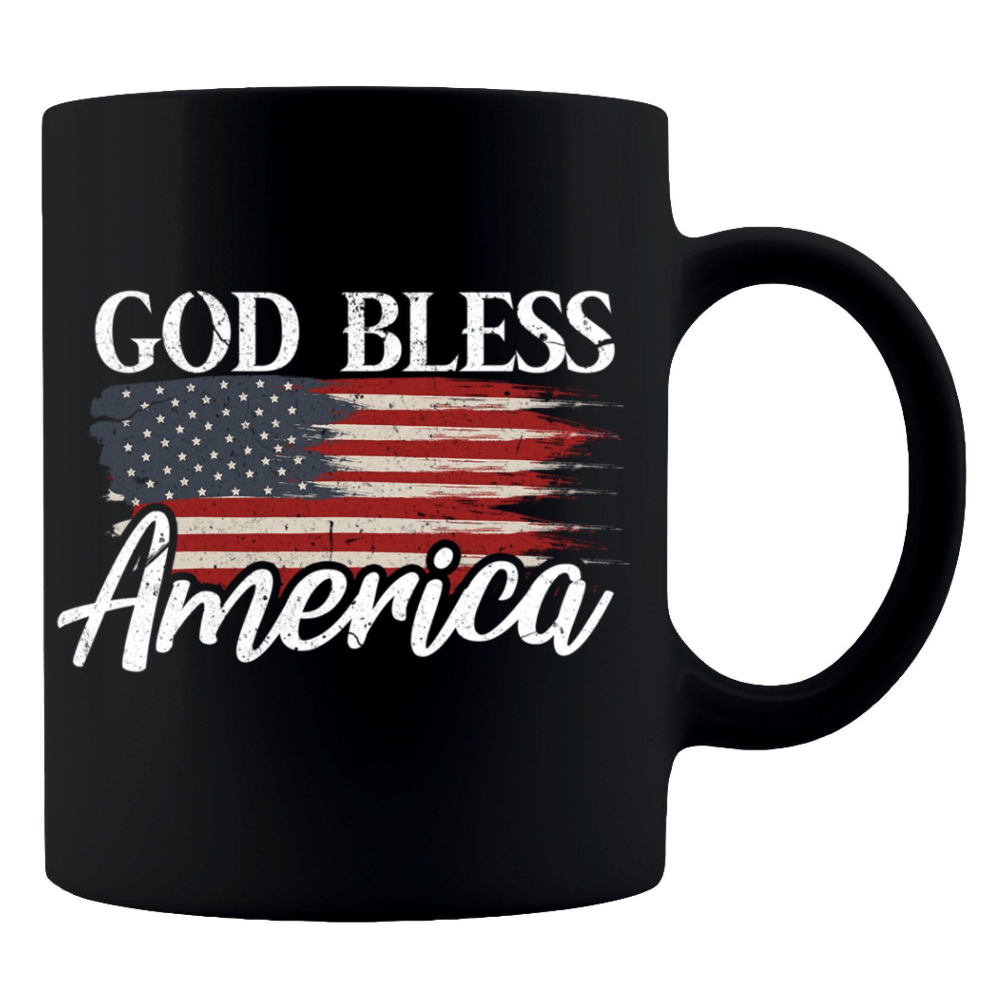 USA Coffee Mug July 4th God Bless America 11oz Patriotic Mug, Premium