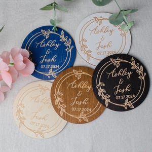 Wedding favors for guests, Personalized wooden coasters, Custom engraved coaster in bulk