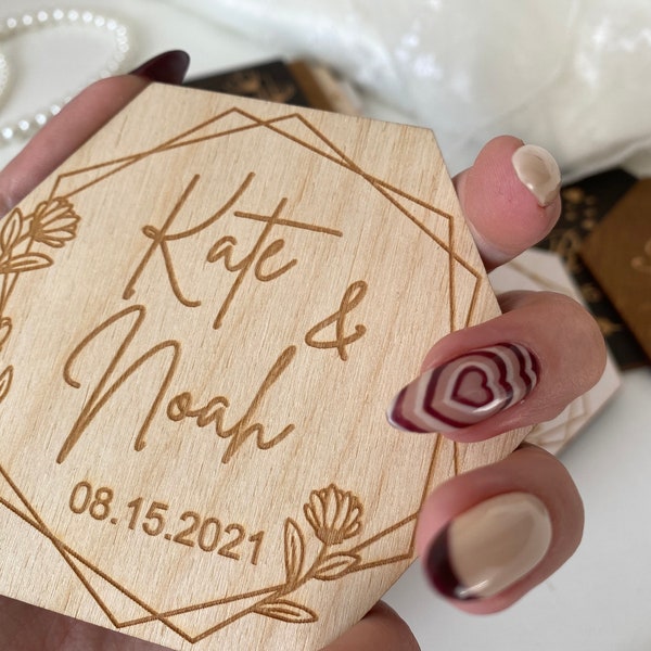 Wedding coaster favors for guests in bulk, Personalized wooden coasters, Wedding favors, Custom engraved wood coasters, Wedding coasters set