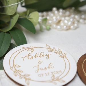 Wedding favors for guests, Custom wooden coasters, Favors for guests in bulk, Rustic wedding favors, Personalized wedding favor coasters image 6