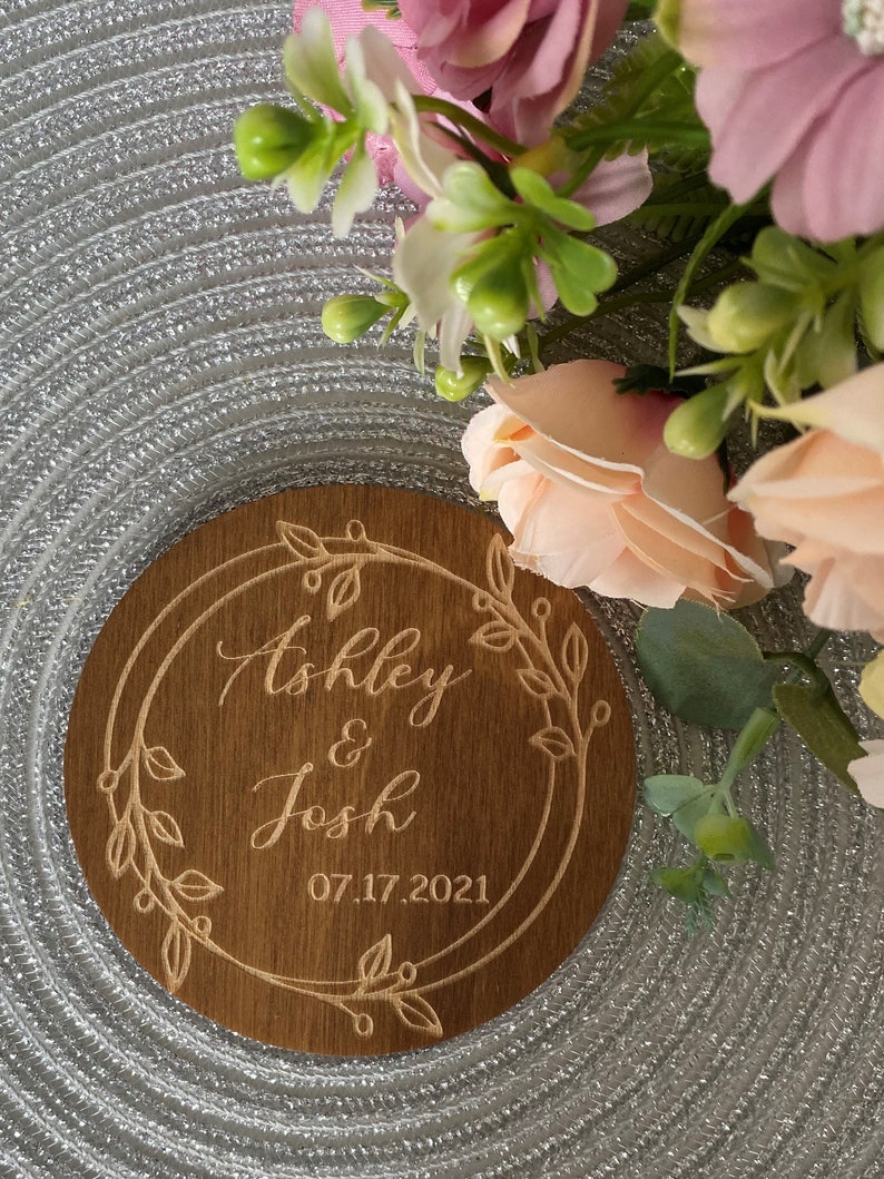Wedding Favors for Guests Custom Wooden Coasters Rustic Etsy