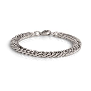 Mens Woman&#39;s Unisex Silver Curb Link Heavy Bracelet