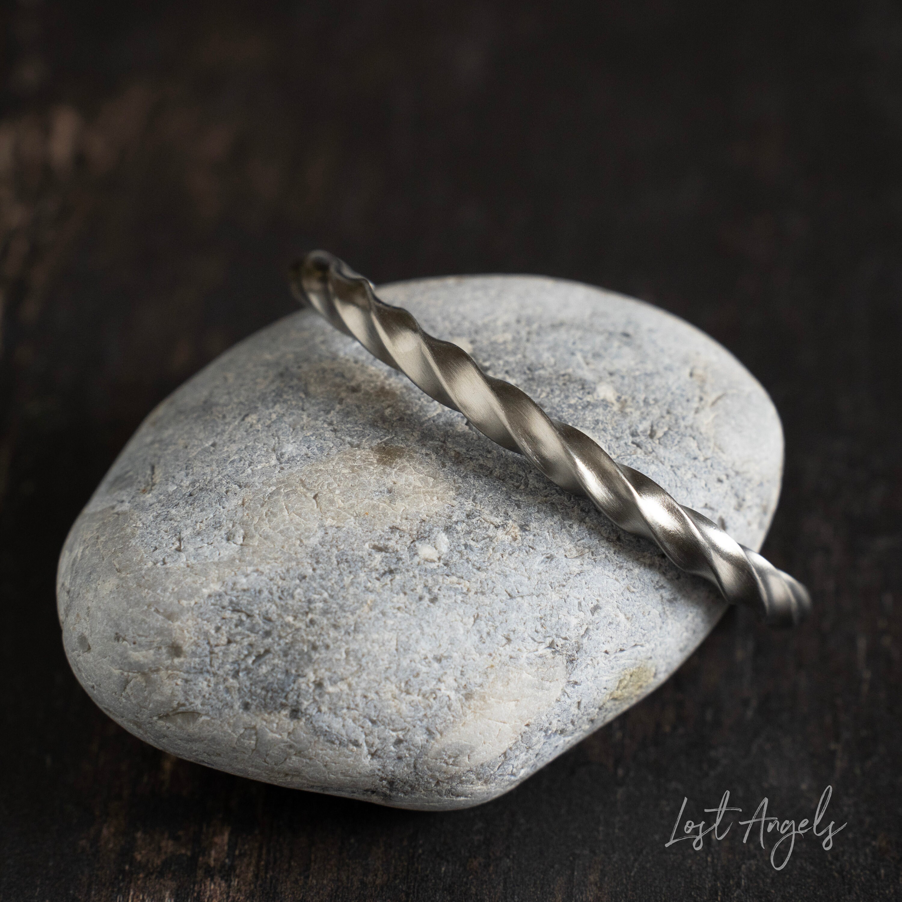 Mens Spiral Cuff Modern Metal Matt Silver Bracelet Bangle - Etsy