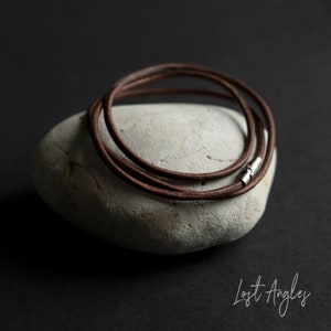 Minimalist Brown 100% Genuine Leather Cord Wrap Bracelet