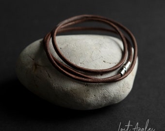 Minimalist Brown 100% Genuine Leather Cord Wrap Bracelet