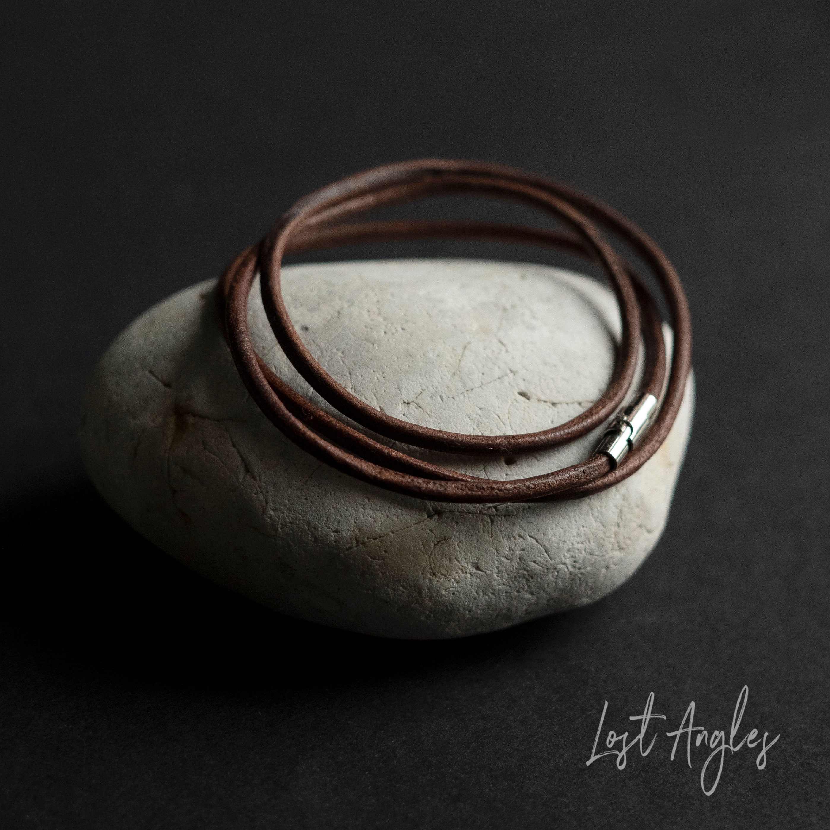 Minimalist Brown 100% Genuine Leather Cord Wrap Bracelet