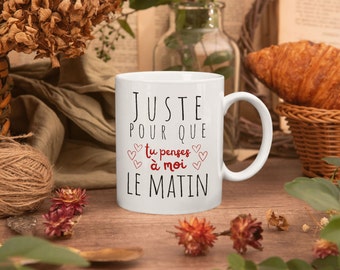 Think of me in the morning - couple gift - darling gift - love gift mug - personalized gift mug - morning love - Valentine's Day