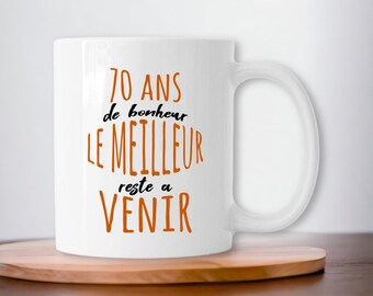 Cadeau anniversaire 70 ans - cadeau 70 ans - 70ème anniversaire - mug cadeau - tasse cadeau - mug personnalisé - cadeau anniversaire homme