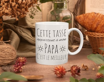 Esta taza pertenece a papá - regalo de cumpleaños del padre - taza de regalo de papá - regalo para papá - regalo del Día del Padre - taza personalizada