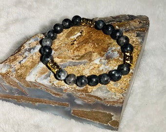 Black Larvikite Unisex (blessed) bracelet