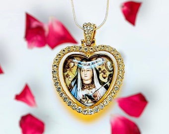 Ezili Freda,spirit of love and beauty,Lwa/Loa veve pendant stainless steel chain