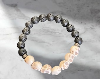 Seven zombie,seven spirit, protection, guide, blessed bracelet,lava beads,spiritual