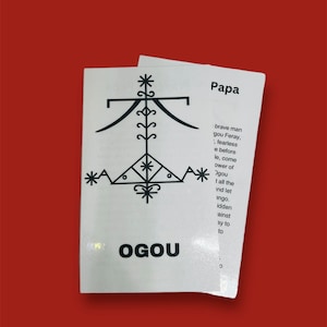 Ogou/Ogun prayer cards,vodou,voodoo,Lwa,Loa, genuine prayers