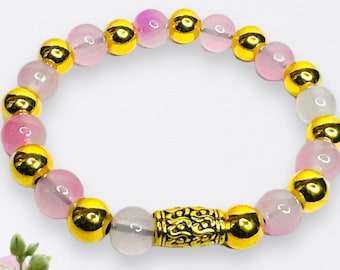 Erzulie Freda, Ezili Freda,pink and Gold bracelet,love and beauty,good luck jewelry