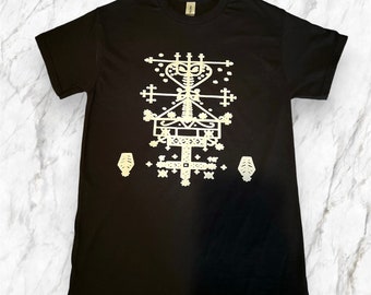 Baron Samedi y Maman Brigitte veve, camiseta negra