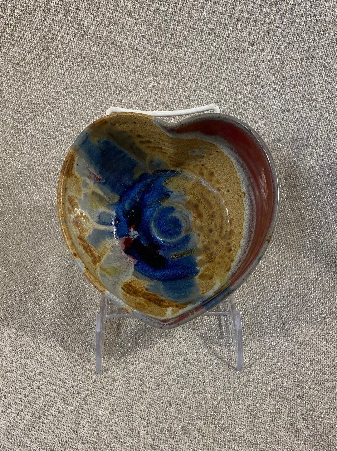 Vintage Ayers Pottery Heart Shaped Nesting Bowl Handmade Etsy