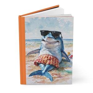 Cool Shark.  Hardcover Journal for Kids, Fun Notebook for School, Adventure Journal, Gift for Young Writers, Summer Vibes Diary