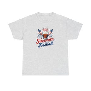 Fireworks & Fireball. Let's Get Lit. Unisex Heavy Cotton Tee | Independence Day Shirt, 4th of July Tee, Summer Party Top, Festival Wear zdjęcie 9