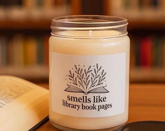 Library Book Scented Soy Candle: Cozy Bookish Home Decor, Book Lover Gift