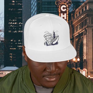 Chicago Icons Snapback Embroidered Cap, Trendy New Pope Cap