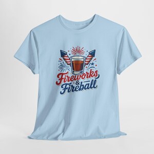 Fireworks & Fireball. Let's Get Lit. Unisex Heavy Cotton Tee | Independence Day Shirt, 4th of July Tee, Summer Party Top, Festival Wear zdjęcie 8