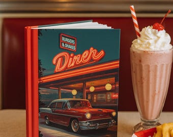 Vintage Diner Hardcover Journal: Retro Americana Notebook, 50s Theme